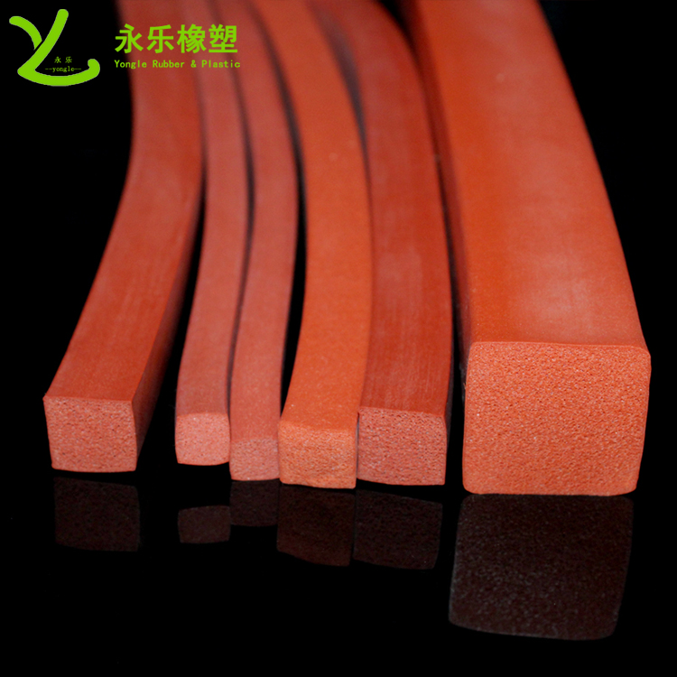 擠出硅膠密封條，耐高溫發(fā)泡硅膠條，阻燃硅膠發(fā)泡條