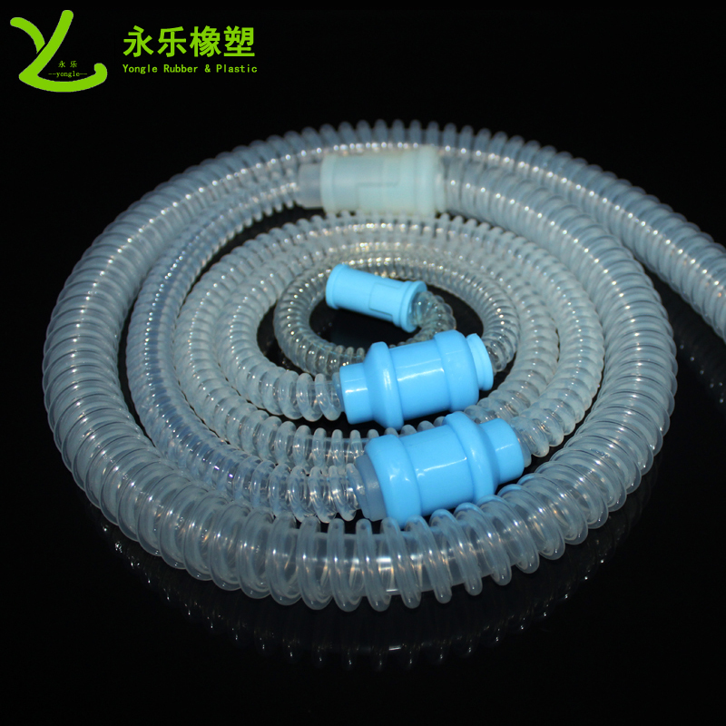呼吸機硅膠波紋管，透明硅膠波紋管，擠出波紋硅膠管