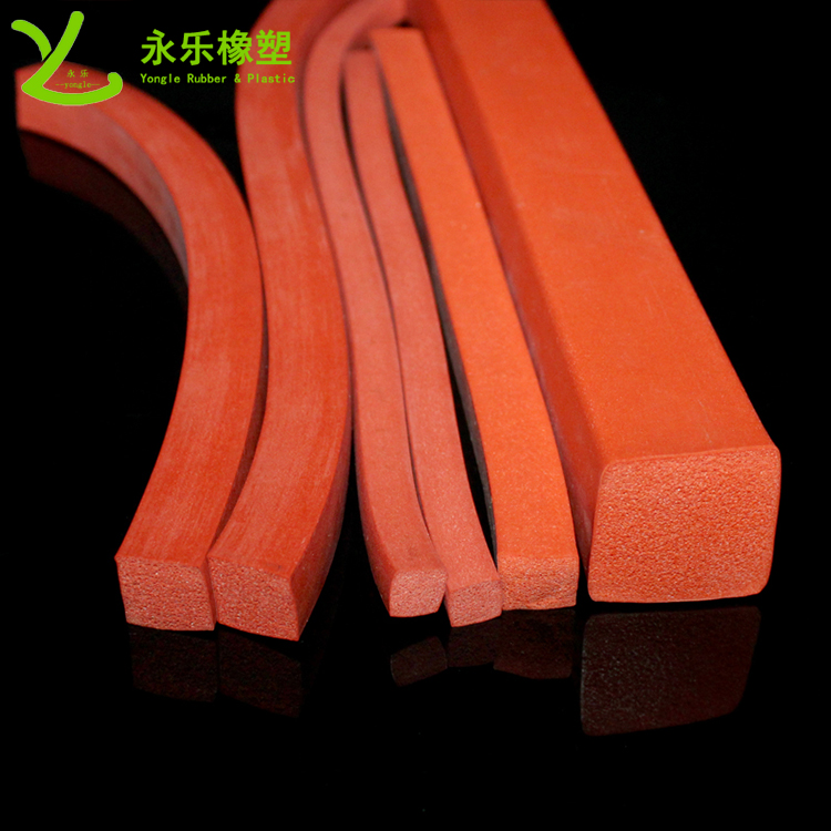 擠出硅膠密封條，耐高溫發(fā)泡硅膠條，阻燃硅膠發(fā)泡條